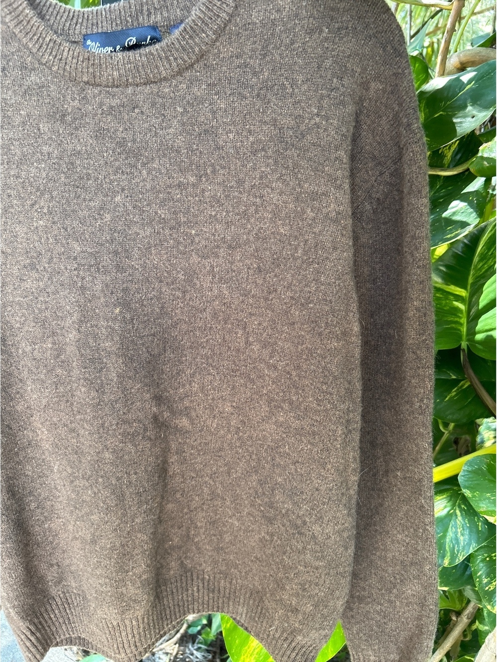 The Oliver & Burke Company Classic Lambswool Brown Sweater Size L